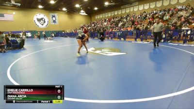 105 lbs Quarterfinal - Diana Arcia, Golden Valley vs Emelie Carrillo, East Bakersfield