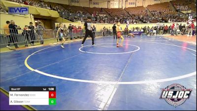 55 lbs Quarterfinal - Maverick Fernandez, Dodge City Wrestling Academy vs Axel Gibson, Team Guthrie Wrestling