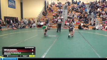 80 lbs Quarterfinal - Brylie Bakken, Outlaw Wrestling Club vs Brooklyn Binsfeld, Paynesville