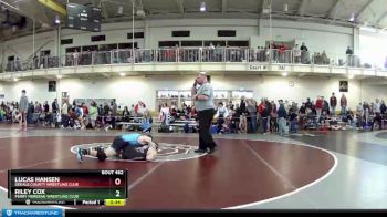 138 lbs Cons. Round 3 - Lucas Hansen, DeKalb County Wrestling Club vs Riley Cox, Perry Meridian Wrestling Club
