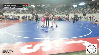 113 lbs Consi Of 32 #2 - Hayleigh Flores, Mustang Middle School vs Hannah Woods, Duncan Lady Demons