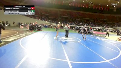 3A Boys 144 lbs Champ. Round 1 - Landyn Philpott, La Pine Boys vs Keaton Mattinen, Rainier Boys