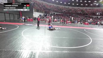 112 lbs Cons. Round 4 - Rohwen Aultman, Iowa-Grant Wrestling Club vs Kaina Westlie, Holmen Viking Wrestling Club