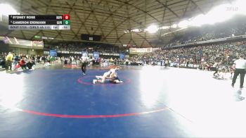 Girls 4A 110 lbs Cons. Round 5 - Sydney Rose, Rogers (Puyallup) (Girls) vs Cameron Erdmann, Glacier Peak (Girls)