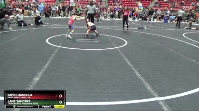 52 lbs Cons. Round 1 - Lane Sanders, Thunderbird Wrestling Club vs James Arreola, Maize Wrestling Club