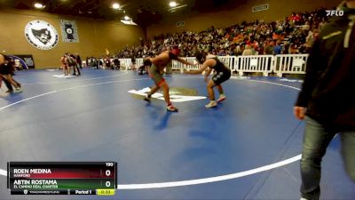 190 lbs Cons. Round 2 - Abtin Rostama, El Camino Real Charter vs Roen Medina, Hanford