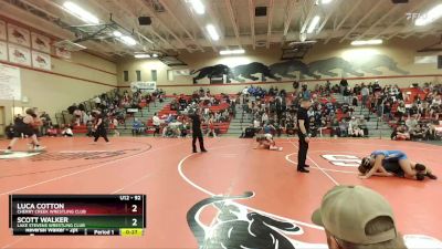 92 lbs Round 2 - Luca Cotton, Cherry Creek Wrestling Club vs Scott Walker, Lake Stevens Wrestling Club