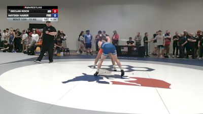 74 kg Champ. Rd Of 128 - Declan Koch, Askren Wrestling Academy vs Hayden Haber, Purple Valley Wrestling Club