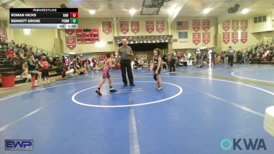 49 lbs Consi Of 8 #2 - Roman HIcks, Raw Wrestling Club vs Bennett Grose, Ponca City Wildcat Wrestling