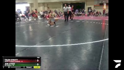 120 lbs Semis (4 Team) - Zoe Sykes, MF Angels vs Talin Strott, BHWC/ Florida Supreme