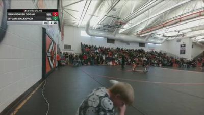 115 lbs Round 4 - Brayson Bilodeau, Worland Middle School vs Rylan Malkovich, Worland Middle School