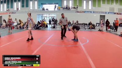 105 lbs Round 5 (6 Team) - Jacob Friedland, Misfits United vs Anna Wakkinen, Riverdale WC