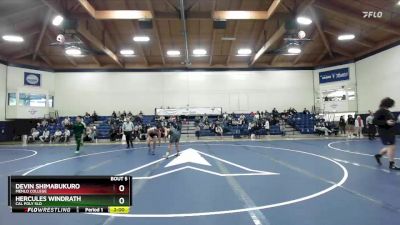 149 lbs Champ. Round 1 - Hercules Windrath, Cal Poly SLO vs Devin Shimabukuro, Menlo College