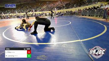 61 lbs Consi Of 8 #2 - Leland Riley, Midwest City Bombers Youth Wrestling Club vs Max Jansing, Prodigy Elite Wrestling