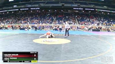 D3-113 lbs Cons. Round 2 - Kolten Weiler, Whitehall HS vs Kole Thomas, Hart HS