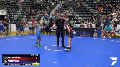 71 lbs Champ. Round 2 - Tobias Solinger, IA vs Eli Armstrong, ID