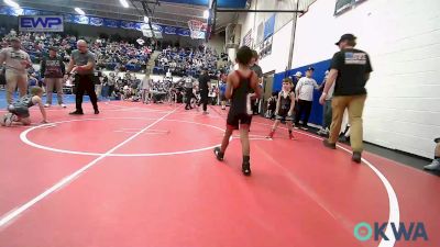 49 lbs Consi Of 8 #2 - Kooper Koon, Wyandotte Youth Wrestling vs Kai'Aar Roberson, Grove Takedown Club