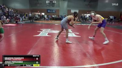 141 lbs Champ. Round 1 - Josiah Fernandez, Life University vs Graeson Pankratz, Wisconsin - Stevens Point