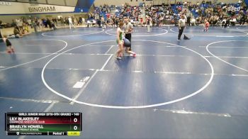 140 lbs Quarterfinal - Braelyn Howell, Carbon Middle School vs Lily Blakesley, Champions Wrestling Club