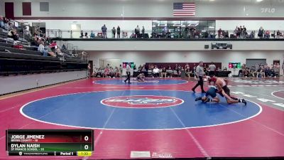 150 lbs Quarters & 1st Wb (16 Team) - Dylan Naish, St Francis School vs Jorge Jimenez, Bryan County