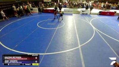 100 lbs Quarterfinal - Aaliyah Reynaga, Victorum Athletics Wrestling Club vs Zoey Swartz, Ceres Pups Wrestling Club