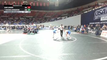 4A Boys 138 lbs Champ. Round 1 - Colton Livingston, La Grande Boys vs Sam Larsen, Hidden Valley Boys