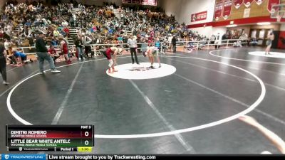 120 lbs Cons. Round 1 - Dimitri Romero, Riverton Middle School vs Little Bear White Antelope, Wyoming Indian Middle School