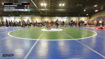 80 lbs Consi Of 4 - Adiline Shepperd, TEAM CONQUER vs McCoy Powell, All American Wrestling