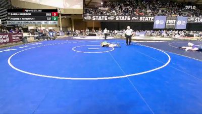 Girls 3A 145 lbs Champ. Round 1 - Audrey Rinehart, Thomas Jefferson (Girls) vs Sarah Norton, Shorewood (Girls)