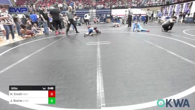 52 lbs Quarterfinal - Nolan Elwell, Mustang Bronco Wrestling Club vs Joshua Roche, Newcastle Youth Wrestling