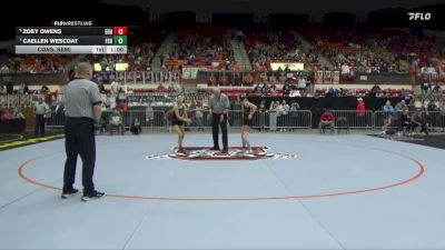 105 lbs Cons. Semi - Caellen Wescoat, Fort Scott Hs vs Zoey Owens, El Dorado HS