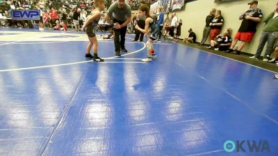 52 lbs Quarterfinal - Carston Fry, Blue Devil Wrestling vs Kolt Lovelace, Clinton Youth Wrestling