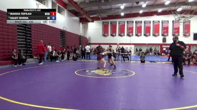 145 lbs Cons. Round 3 - Manaia Tofilau, Mt. San Antonio College vs Haley Rivera, Cerritos College