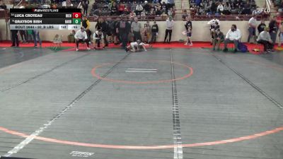 50_B lbs Quarterfinal - Luca Croteau, Richland vs Grayson Bish, Harborcreek