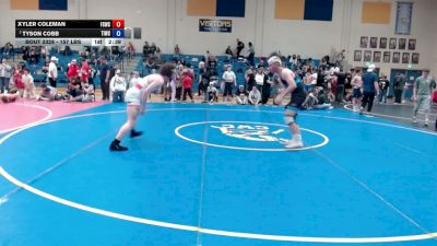 157 lbs Quarters - Xyler Coleman, Fighting Squirrels Wrestling Club vs Tyson Cobb, Team Idaho Wrestling Club