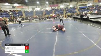 200 lbs 3rd Place - Ozias Cordova, Roosevelt Mustangs vs Jesse Jones, Wellington Eagles