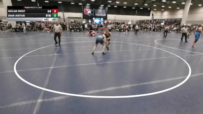 150 lbs Cons. Rd Of 64 - Nolan West, Brevard FCA Wrestling vs Dian Justus, Waynesville Tigers Wrestling Club