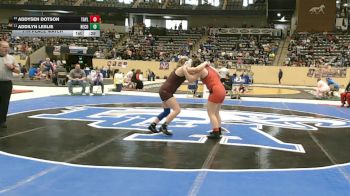 185 lbs 7th Place Match - Addilyn Leslie, Henderson County vs Addysen Dotson, Taylor County