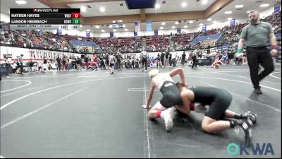 76 lbs 3rd Place - Hayden Hayes, Weatherford Youth Wrestling vs Landon Heimbach, D3 Wrestling Cluib