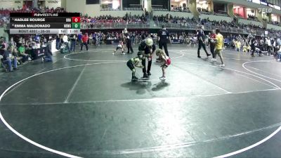 35-38 lbs Quarterfinal - Hadlee Bourge, Brady vs Emma Maldonado, Nebraska Elite Wrestling Club
