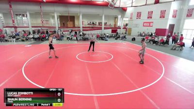 157 lbs Cons. Round 2 - Shaun Berning, Trine vs Lucas Zombotti, West Liberty
