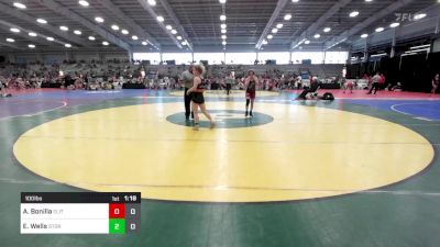 100 lbs Rr Rnd 3 - Ava Bonilla, Elite NJ HSG Black vs Ella Wells, Stormettes Wrestling