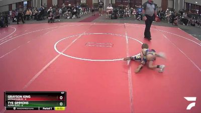 47 lbs Quarterfinals (8 Team) - Grayson King, Untouchables vs Tye Simmons, Alpha Elite