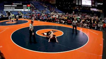 175 lbs Quarterfinals (8 Team) - Brendan Landau, Edwardsville (H.S.) vs Connor Moga, Arlington Heights (Hersey)