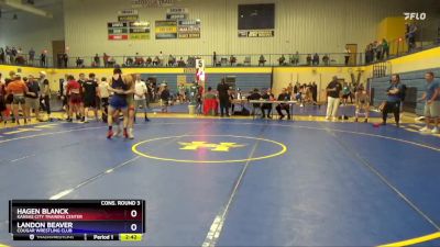 144 lbs Cons. Round 3 - Hagen Blanck, Kansas City Training Center vs Landon Beaver, Cougar Wrestling Club