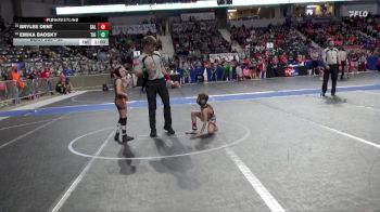 55 lbs Cons. Round 2 - Brylee Dent, Salina vs Emika Badsky, Tiger