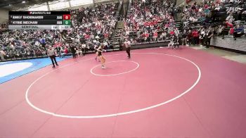 3A 105 lbs Semifinal - Kyrie Mecham, Union vs Emily Shoemaker, Juab