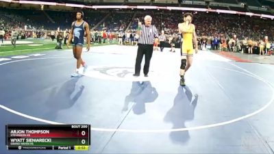 D1-190 lbs Cons. Round 1 - Arjon Thompson, Stevenson HS vs Wyatt Sieniarecki, Grand Haven HS