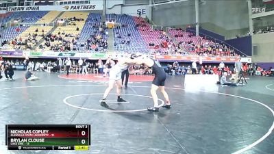 197 lbs Placement (4 Team) - Nicholas Copley, Glenville State University vs Brylan Clouse, Lake Erie