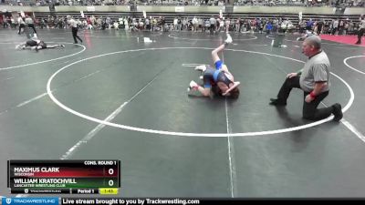 112 lbs Cons. Round 1 - William Kratochvill, Lancaster Wrestling Club vs Maximus Clark, Wisconsin